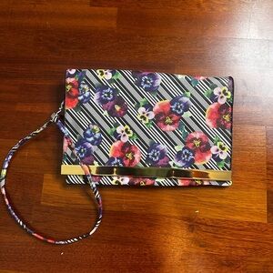 Floral Striped Women's Clutch